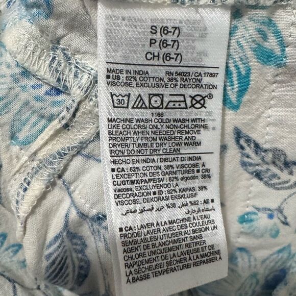 Old Navy girls white and blue floral cotton tiered boho midi sundress size small - Picture 6 of 6